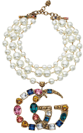 Gucci - chunky pearl and ruby necklace