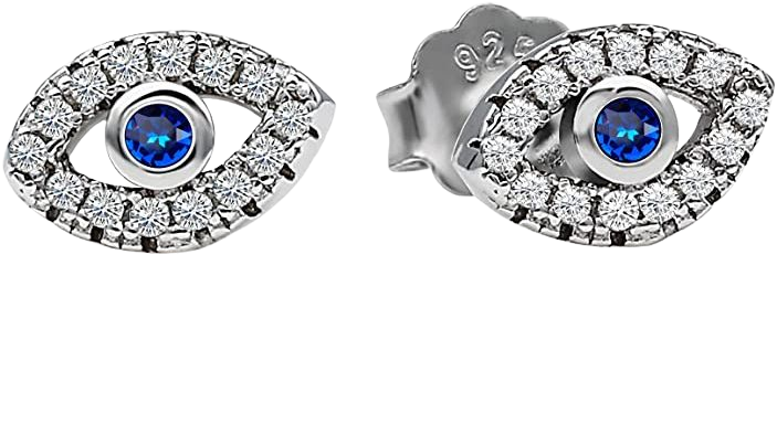 Amazon.com: Spoil Cupid 925 Sterling Silver Cubic Zirconia Mini Evil Eye Earrings For Women Eye Jewelry: Jewelry