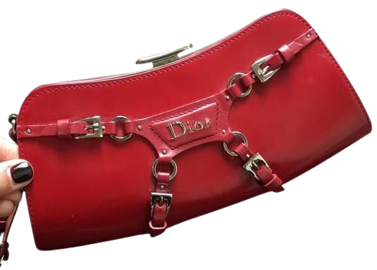 Dior Red Leather Clutch - Tradesy