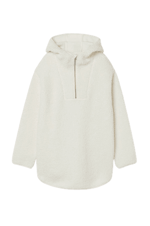Oversized Faux Shearling Hoodie - White - Ladies | H&M US