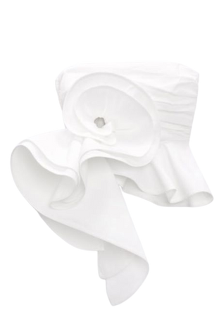 white Zara statement flower top