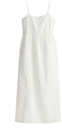 Lace-inset Cotton Dress - Cream - Ladies | H&M US