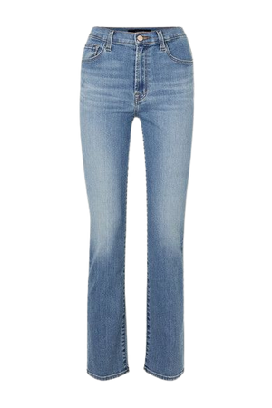 Teagan High-rise Straight-leg Jeans - Mid denim
