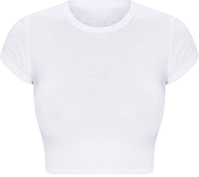Basic White Cotton Blend Short Sleeve Crop T Shirt | PrettyLittleThing USA