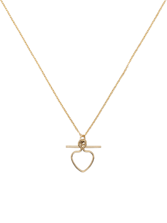 Petite Grand Heart And Bar Pendant Necklace - Farfetch