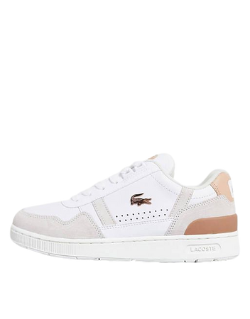 Lacoste T-Clip leather sneakers in suede mix with rose gold trim | ASOS