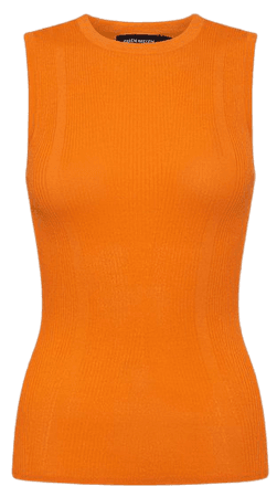 Rib Knitted Sleeveless Top | Karen Millen