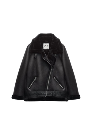 ZW COLLECTION DOUBLE-FACED BIKER JACKET - Black