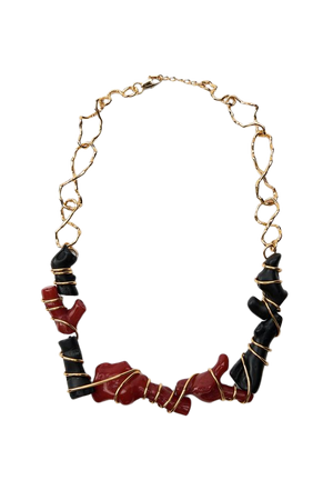 CONTRASTING FAUX CORAL NECKLACE - Coral | ZARA United States