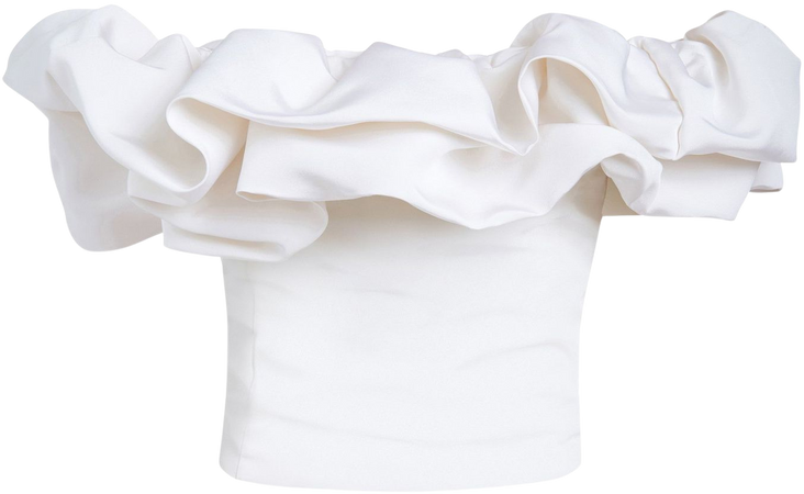 Markarian Dahlia Ruffled Silk-Faille Off-The-Shoulder Top By Markarian | Moda Operandi