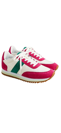 JCrew Pink and Green Sneakers