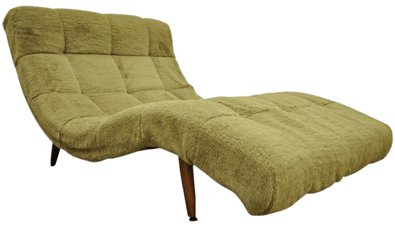 ADRIAN PEARSALL Green Fur Chaise Chair