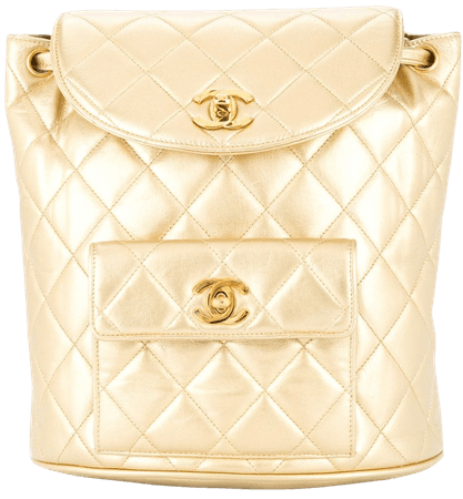 Chanel Pre-Owned 1991-1994 Chanel Quilted Cc Chain Backpack Vintage | Farfetch.Com