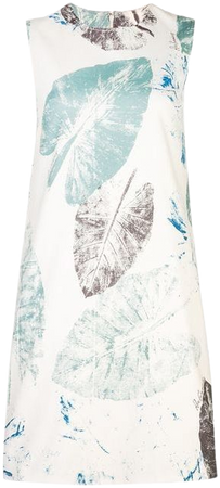 Carolina Herrera Leaf Print Dress - Farfetch