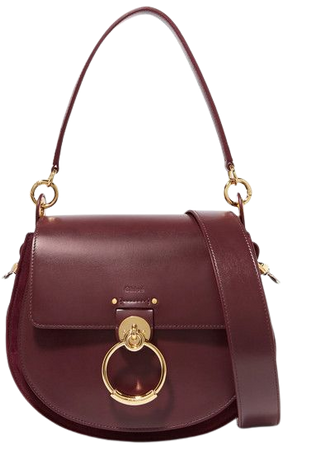 Chloé | Tess leather and suede shoulder bag | NET-A-PORTER.COM