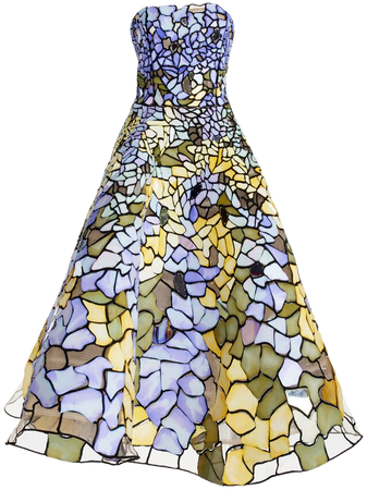 Art Nouveau Strapless Midi Dress By Oscar De La Renta | Moda Operandi