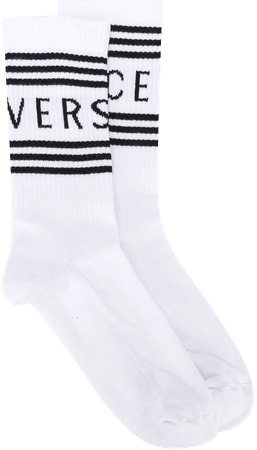 Versace intarsia knit logo socks - FARFETCH