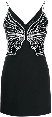 black David Koma pearl embellished dress