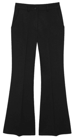 Black flared leg trousers - Black - Monki WW