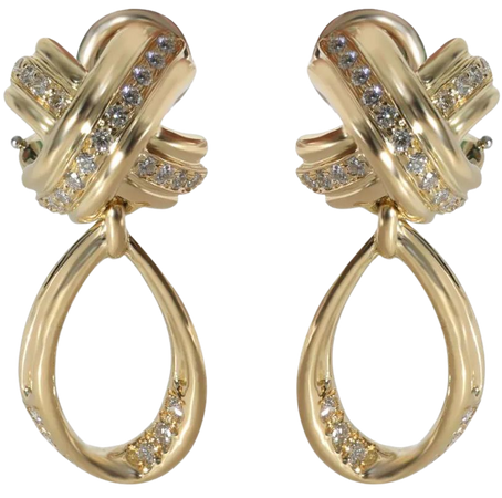 Tiffany & Co. Pre-Owned 18kt Yellow Gold Signature X Diamond Earrings - Farfetch