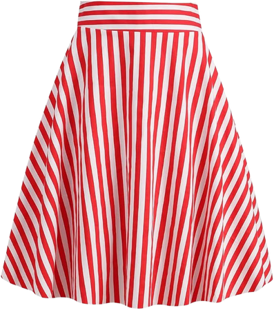 Amazon.com: 50s Flare Skirts for Women Vintage Red Striped Midi Skirts Red White Striped High Waisted A-Line Rockabilly Skirt Striped Knee Length Casual Skirt Red White Striped X-Large : Clothing, Shoes & Jewelry