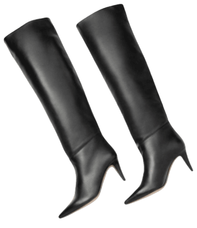 pointed toe black tall boots