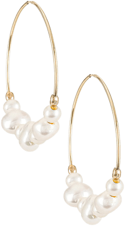 Child of Wild Tefnut Pearl Hoops in Gold | REVOLVE