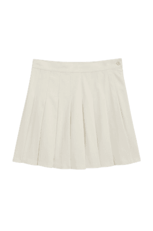 Pleated mini tennis skirt - Beige - Mini skirts - Monki WW