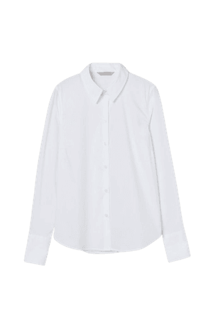 Cotton-blend Shirt - White - Ladies | H&M CA