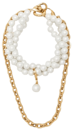 Shop AZ FACTORY pearl-embellished layered necklace with Express Delivery - FARFETCH