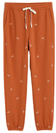 Bow Embroidered (Re)sourced Cotton Retro Sweatpants