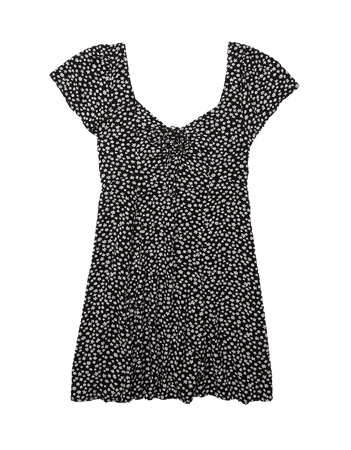 AE Printed Cinch-Front Mini Dress