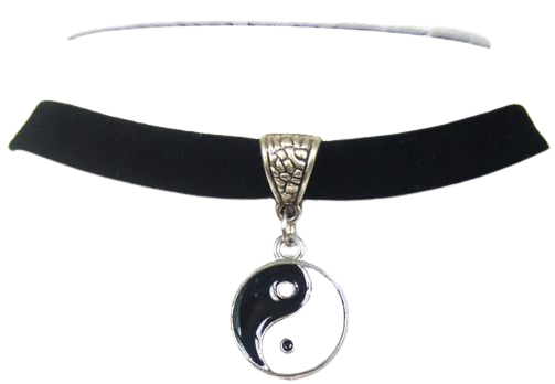 retro 90s yin yang choker necklace