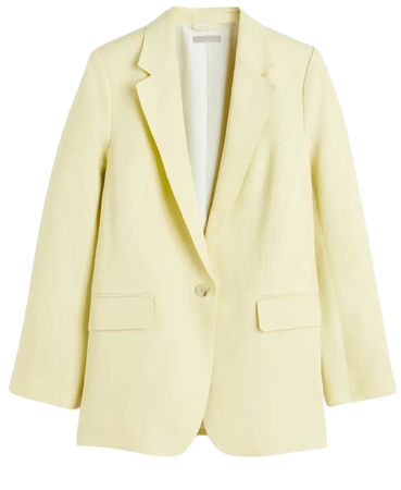Linen-blend Jacket - Light yellow - Ladies | H&M US