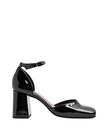 Black block heeled shoes | River Island