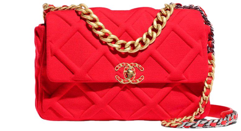 red orange Chanel purse