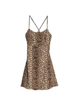 leopard print backless slip dress