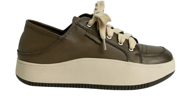 Leather Platform Breathable Sneakers - Creative Essentials