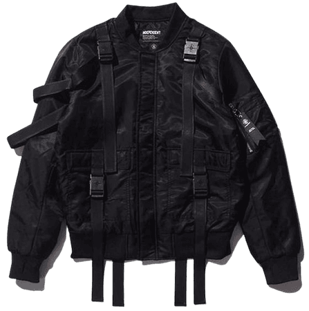 black cargo bomber jacket