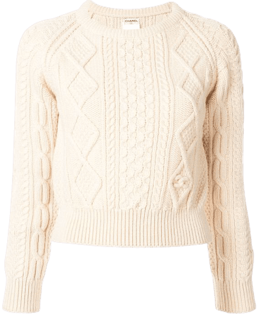 white cream cable knit sweater