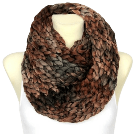 brown green knit scarf