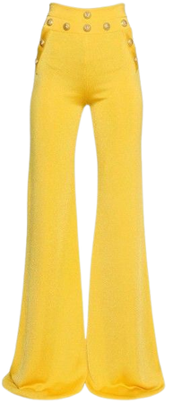 Yellow High Waisted Flared Pants