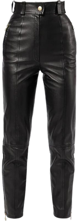 Chanel black leather pants