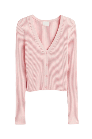 Rib-knit Cardigan - Light pink - Ladies | H&M US