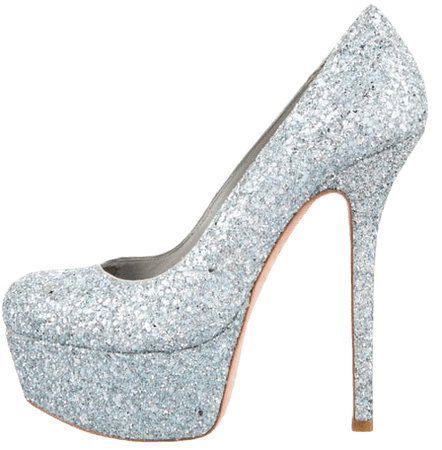 Alice + Olivia Glitter silver white magical girl saint Pumps, Shoes - WAO214071 | The RealReal