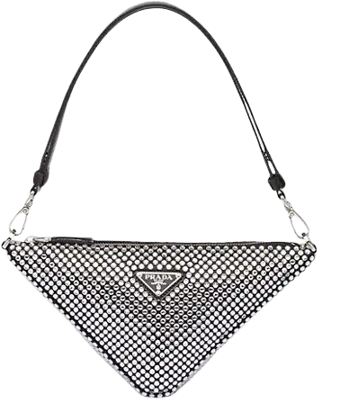 Prada Triangle Satin Mini Bag with Crystals | Saks Fifth Avenue