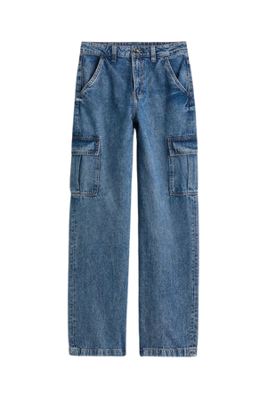 90s Baggy High Waist Jeans - Denim blue - Ladies | H&M