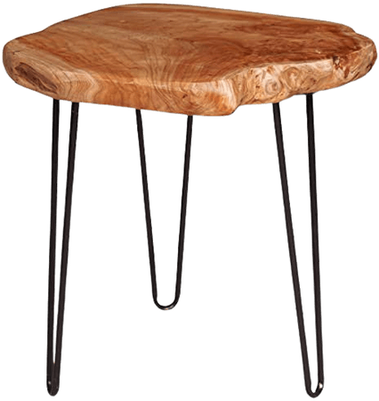 Amazon.com: NXN-HOME Natural Edge Side Table, Live Edge End Table with 3 Hairpin Legs, Nightstand Plant Stand for Bedroom and Living Room(15.5" L x 14.5" W x 16" T.): Home & Kitchen