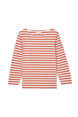 RELAXED LONG SLEEVE T-SHIRT - orange / white - Tops - COS PL