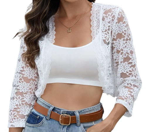 white lace coverup